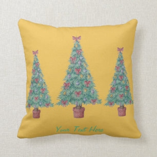 verzierter Baum mit Glockenroten Bögen für Weihn Kissen