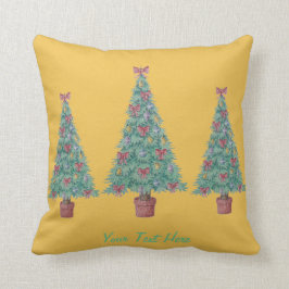 verzierter Baum mit Glockenroten Bögen für Weihnac Kissen
