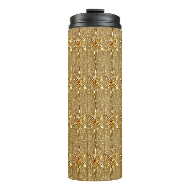 Verzierter Blumenthermaltumbler Thermosbecher (Vorderseite)