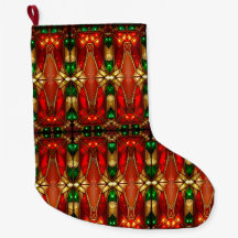 Verzierter Buntglas-Weihnachtsstrumpf