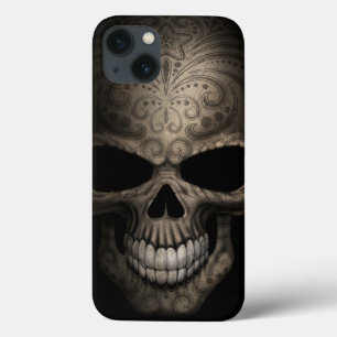 Verzierter dunkler Schädel Case-Mate iPhone Hülle