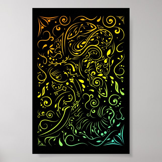 verzierter Elefant Poster (Vorne)