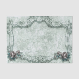 Verzierter Fohlen-Grünrahmen mit Lila Rose Seidenpapier