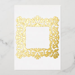 Verzierter goldener Barockrahmen Folieneinladung