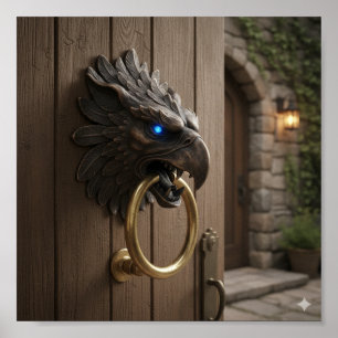Verzierter Griffin Faucet - Detaillierte mythische Poster