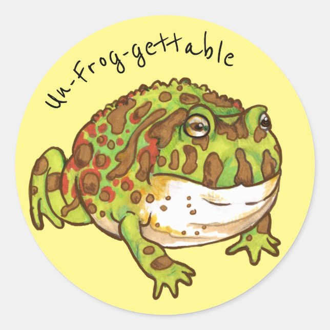 Verzierter Hornfrosch, nicht gefroren Runder Aufkleber (Vorderseite)