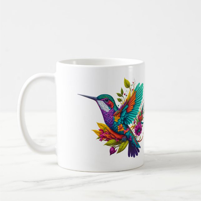 Verzierter Hummingvogel Kaffeetasse (Links)