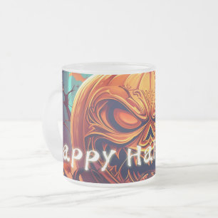 Verzierter Jack-o-Lantern verdrehter Zweig Hallowe Mattglastasse