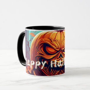Verzierter Jack-o-Lantern verdrehter Zweig Hallowe Tasse