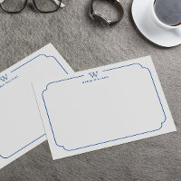 Verzierter Navy-Formal-Chic-Monogramm-Rahmen
