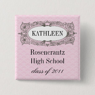 Verzierter Rahmen-Rosa-Abschluss Button