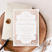 Verzierter Rahmen Spanische Quinceanera Rose Gold