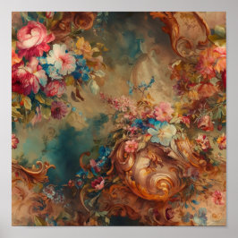 Verzierter Rokoko Poster
