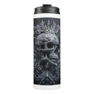 Verzierter Schädelwärmer Thermosbecher