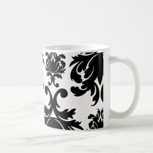 verzierter Schwarz-weißer Staudamm Kaffeetasse