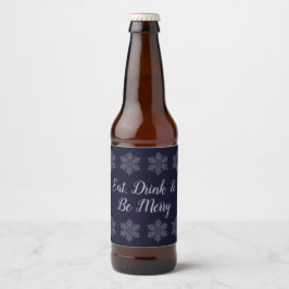 Verzierter Silberschneeflocken Bierflaschenetikett