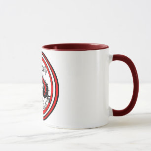 Verzierter Spaten-Entwurf weiß/Rot/Schwarzes Tasse