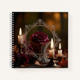Verzierter Viktorianischer Spiegel Lila Rose Kerze Notizbuch