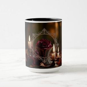 Verzierter Viktorianischer Spiegel Lila Rose Kerze Tasse