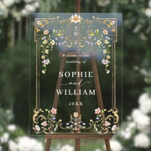 Verzierter Vintager Rahmen Bohemische BEGRÜSSUNG Acrylschild