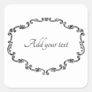 Verzierter Vintager Rahmen Hinzufügen eines Textze Quadratischer Aufkleber