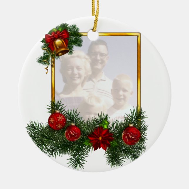 Verzierter Weihnachtsbilderrahmen Keramik Ornament (Vorne)