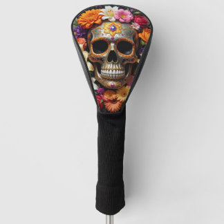 Verzierter Zuckerschädel Golf Headcover