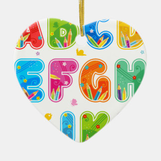 Verziertes ABC-Set, Buchstaben AL Keramikornament