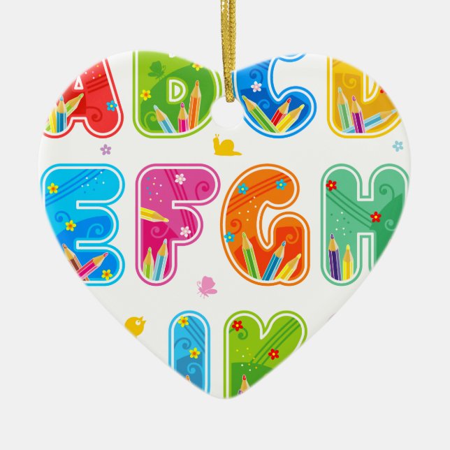 Verziertes ABC-Set, Buchstaben AL Keramikornament (Vorne)