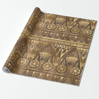 Verziertes ägyptisches Blumenmuster und geometrisc Geschenkpapier