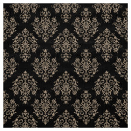 Verziertes Barockschwarzes Damasmuster Stoff