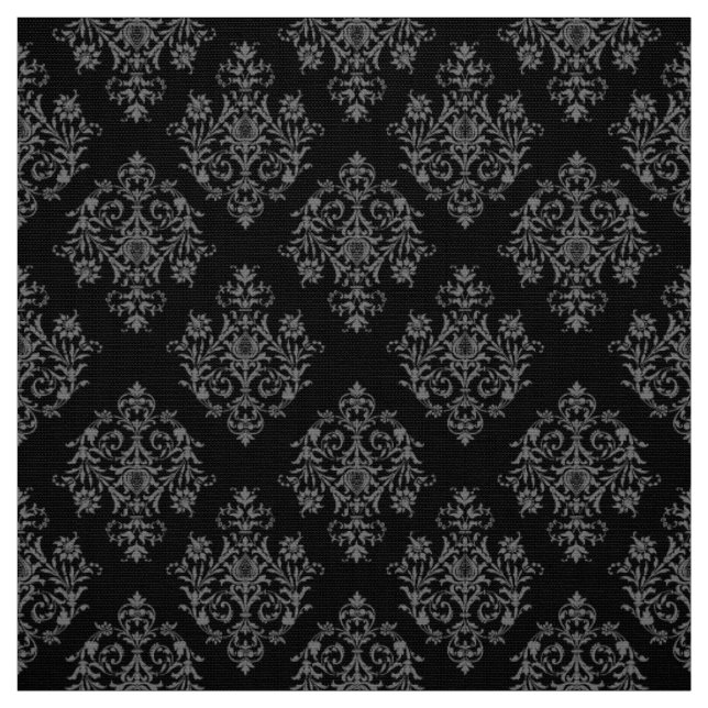 Verziertes Barockschwarzes Damasmuster Stoff (Muster)