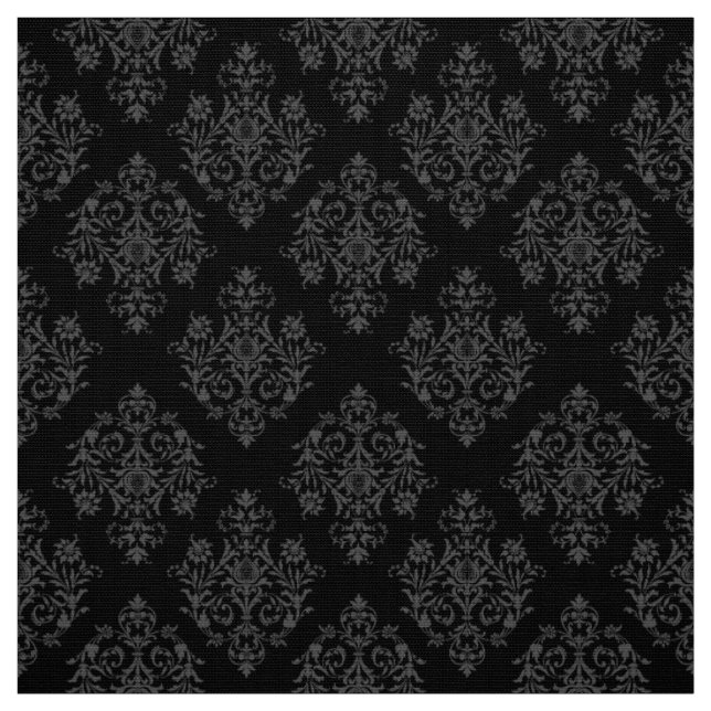 Verziertes Barockschwarzes Damasmuster Stoff (Muster)