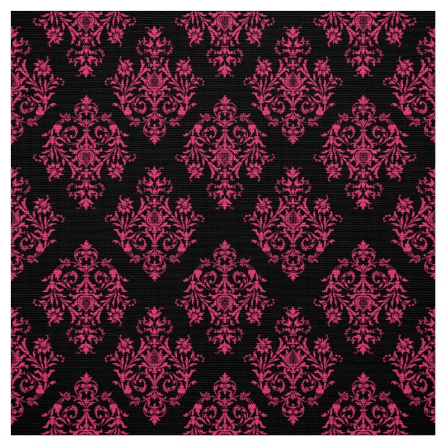 Verziertes Barockschwarzes Damasmuster Stoff (Muster)