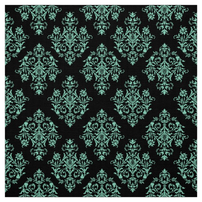 Verziertes Barockschwarzes Damasmuster Stoff (Muster)