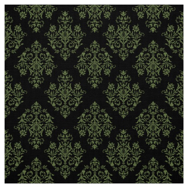 Verziertes Barockschwarzes Damasmuster Stoff (Muster)
