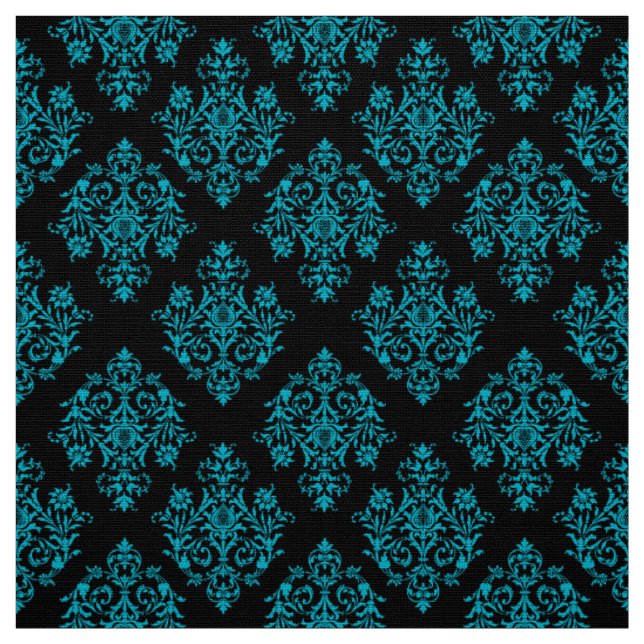Verziertes Barockschwarzes Damasmuster Stoff (Muster)