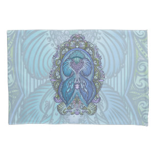 Verziertes Blue & Aquamarin Mandala Design Kissenbezug