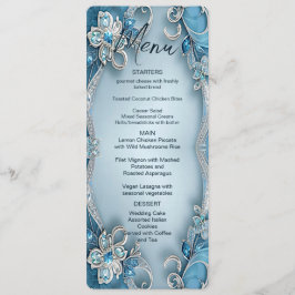 Verziertes Blumenmenü Menükarte