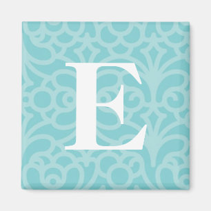 Verziertes Blumenmonogramm - Buchstabe E Magnet