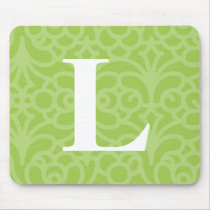 Verziertes Blumenmonogramm - Buchstabe L Mousepad