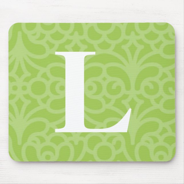 Verziertes Blumenmonogramm - Buchstabe L Mousepad (Vorne)