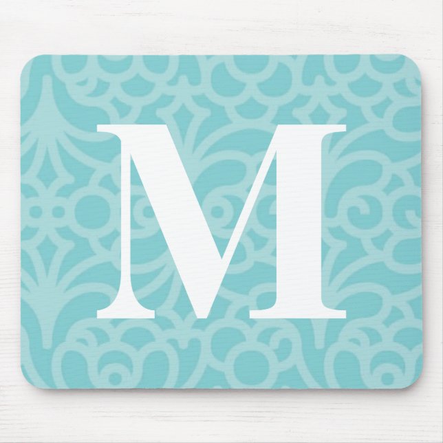 Verziertes Blumenmonogramm - Buchstabe M Mousepad (Vorne)