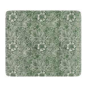Verziertes Blumenmuster aus weißen Blumen und Blät Schneidebrett