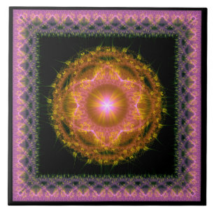 Verziertes Blumenmuster Fliese