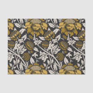 Verziertes Blumenmuster mit großen goldenen Blumen Seidenpapier