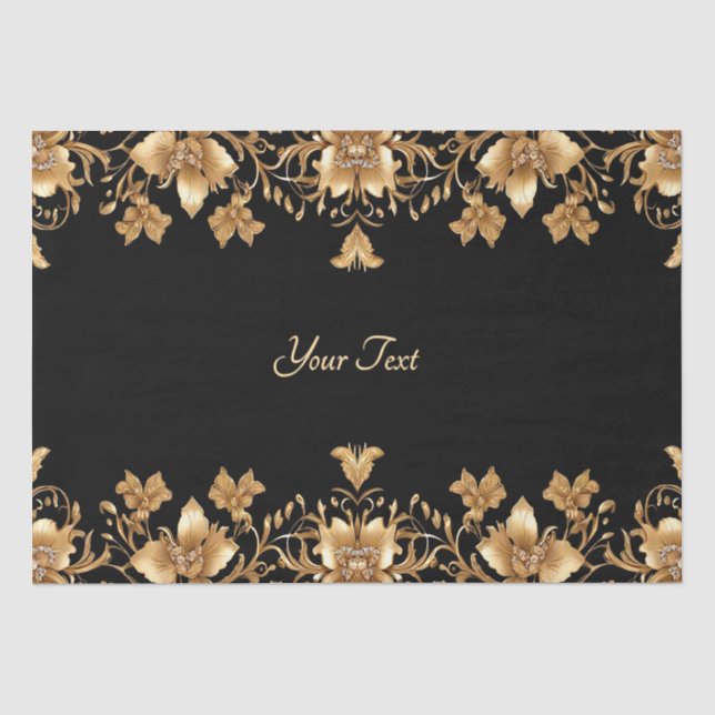 Verziertes Blumenzapier Seidenpapier (Vorderseite)