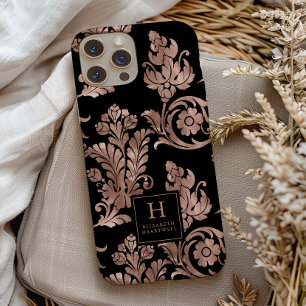 Verziertes botanisches Muster Monogram Rose Gold S Case-Mate iPhone 14 Hülle