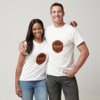 Verziertes braunes und oranges Logo