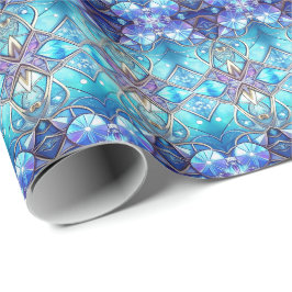 Verziertes Buntglas-Festtags-Geschenkpapier Geschenkpapier